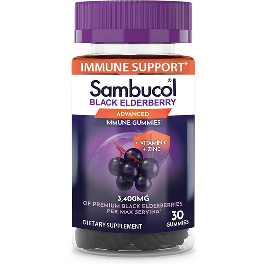 Sambucol Black Elderberry Immune Support Vegan Gummies with Vitamin C and Zinc - 30ct