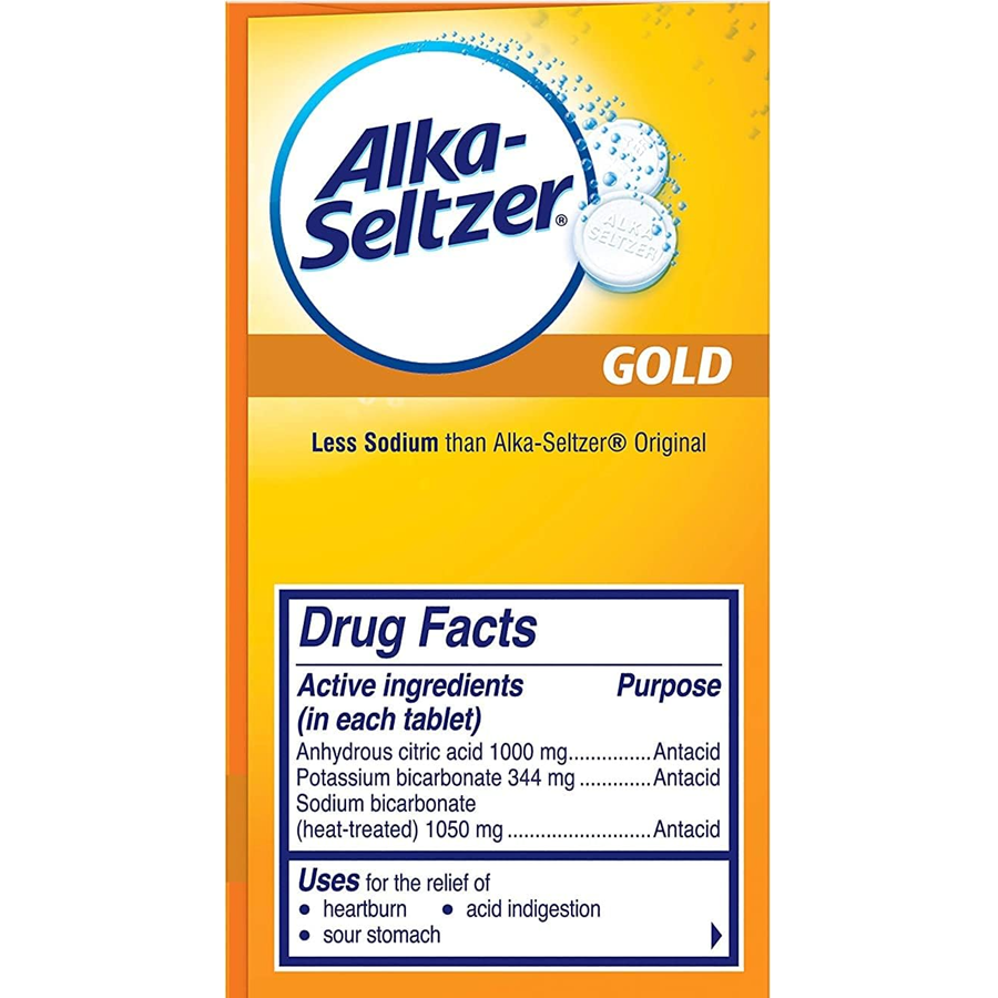 Alka-Seltzer Effervescent Gold, 36 Tablets