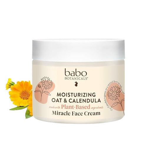 Babo Botanicals Moisturizing Oat & Calendula Miracle Face Cream, 2oz