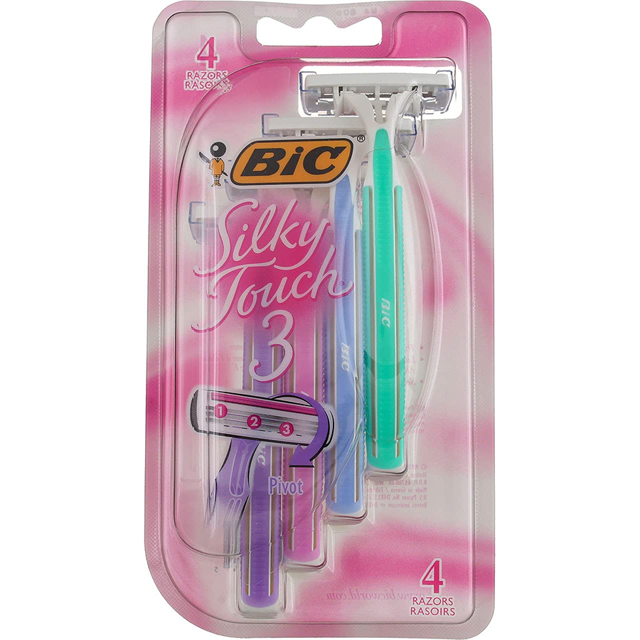 BIC Silky Touch 3, Triple Blade Shavers For Women With Sensitive Skin - 4 Ea