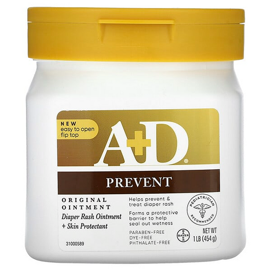 A+D Baby Diaper Rash Ointment, Baby Protectant with Vitamins A and D - 16oz