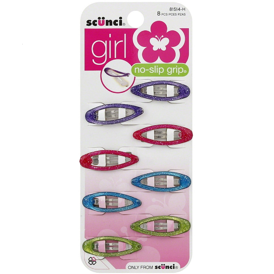 Scunci Grip Oval Clippies, 8ct