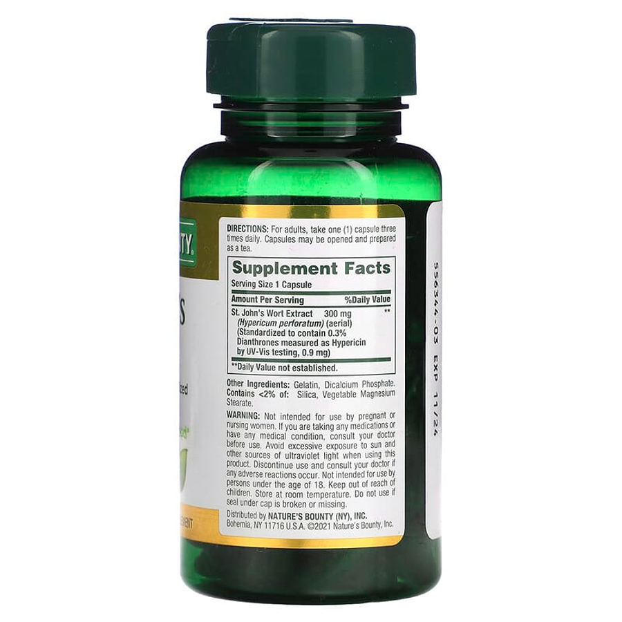 Nature's Bounty St. John's Wort Herbal Health Supplement, 300mg, 100 Capsules