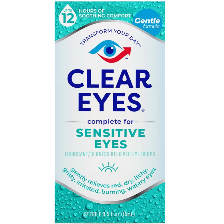 Clear Eyes Sensitive Eyes Soothing Comfort Eye Drops, 0.5 Fl Oz