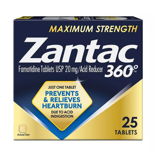 Zantac 360 Maximum Strength Heartburn Prevention and Relief Tablets - 25ct