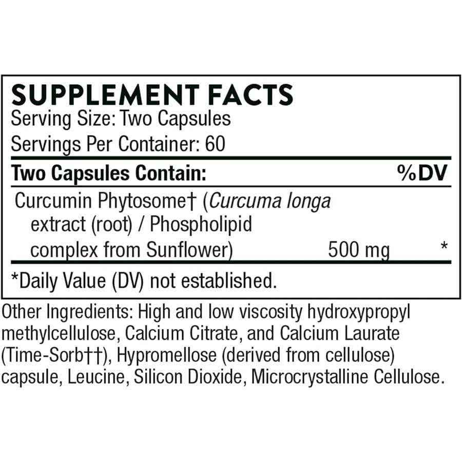 Thorne Curcumin Phytosome 500 mg (Meriva) - Sustained Release 120 Capsules