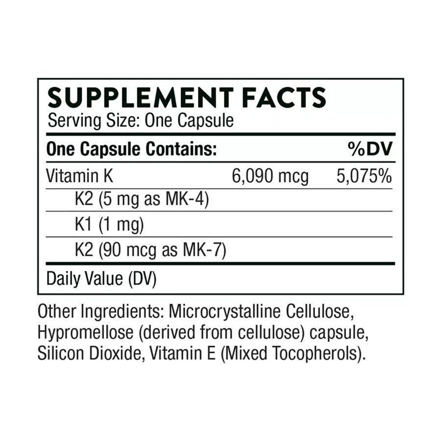 Thorne Vitamin K (k1 and two forms of K2) 60 Capsules