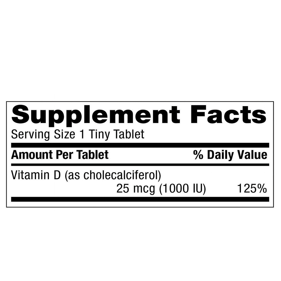 Freeda Vitamin D3 1000 IU, 100 Tablets