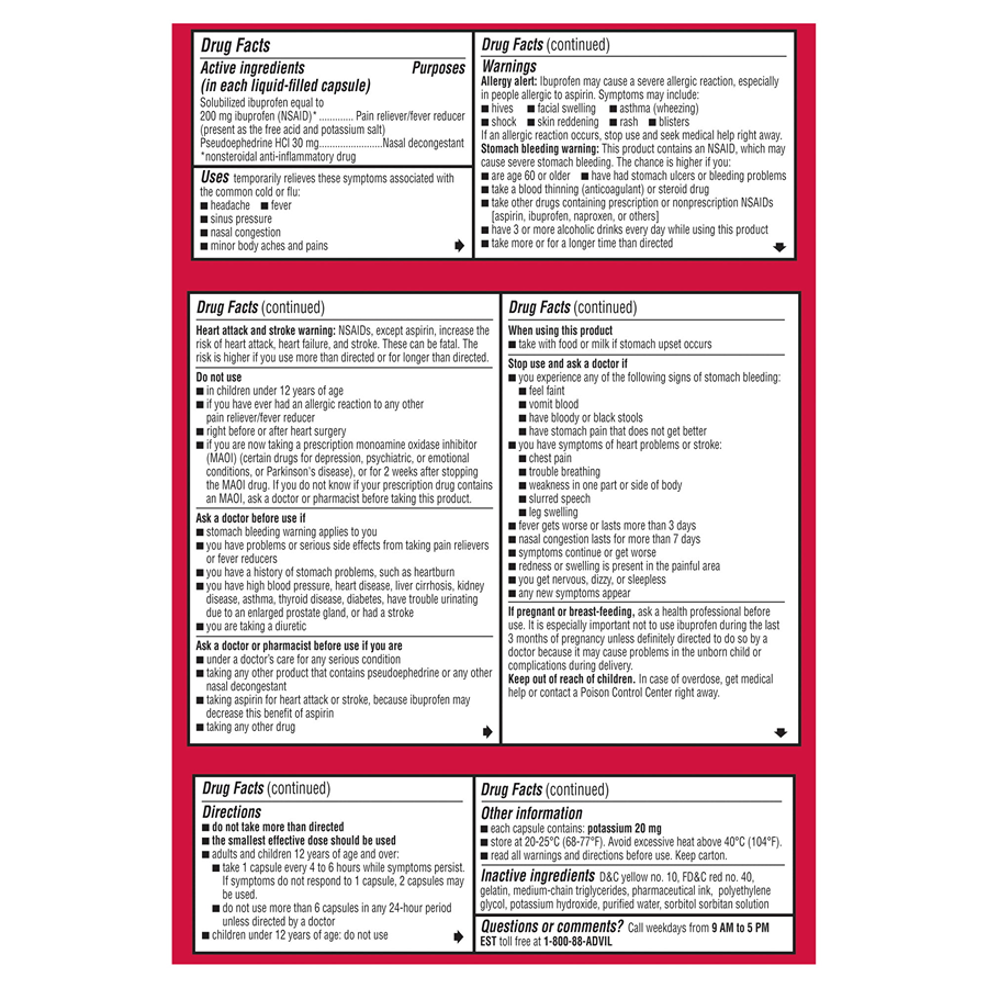 Advil Cold & Sinus Liqui-Gels - 32 Count