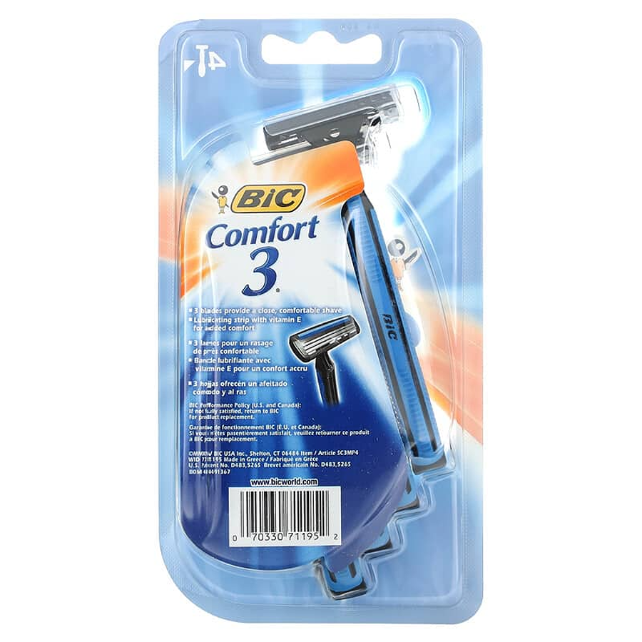 BIC Comfort 3 Advance Disposable Razor, Men, 4ct