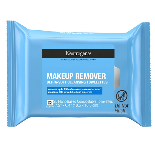 Neutrogena Facial Cleansing Makeup Remover Wipes, 25ct