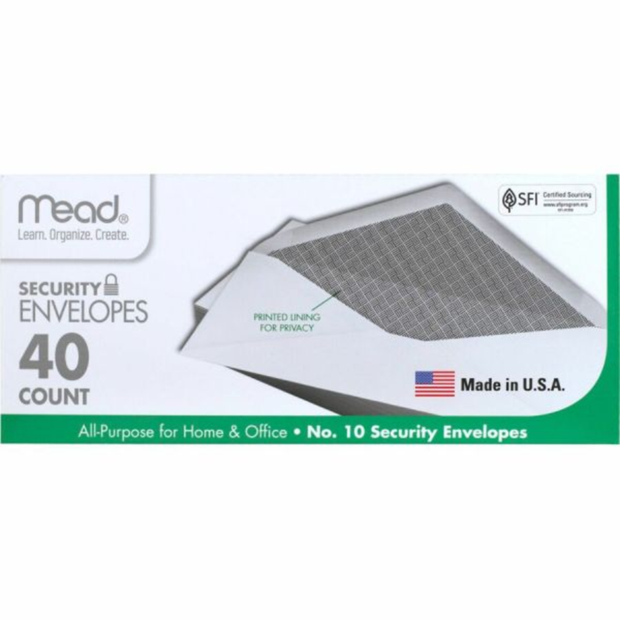 Mead #10 Security Envelopes - 40pc, 9.5" x 4 1/8"