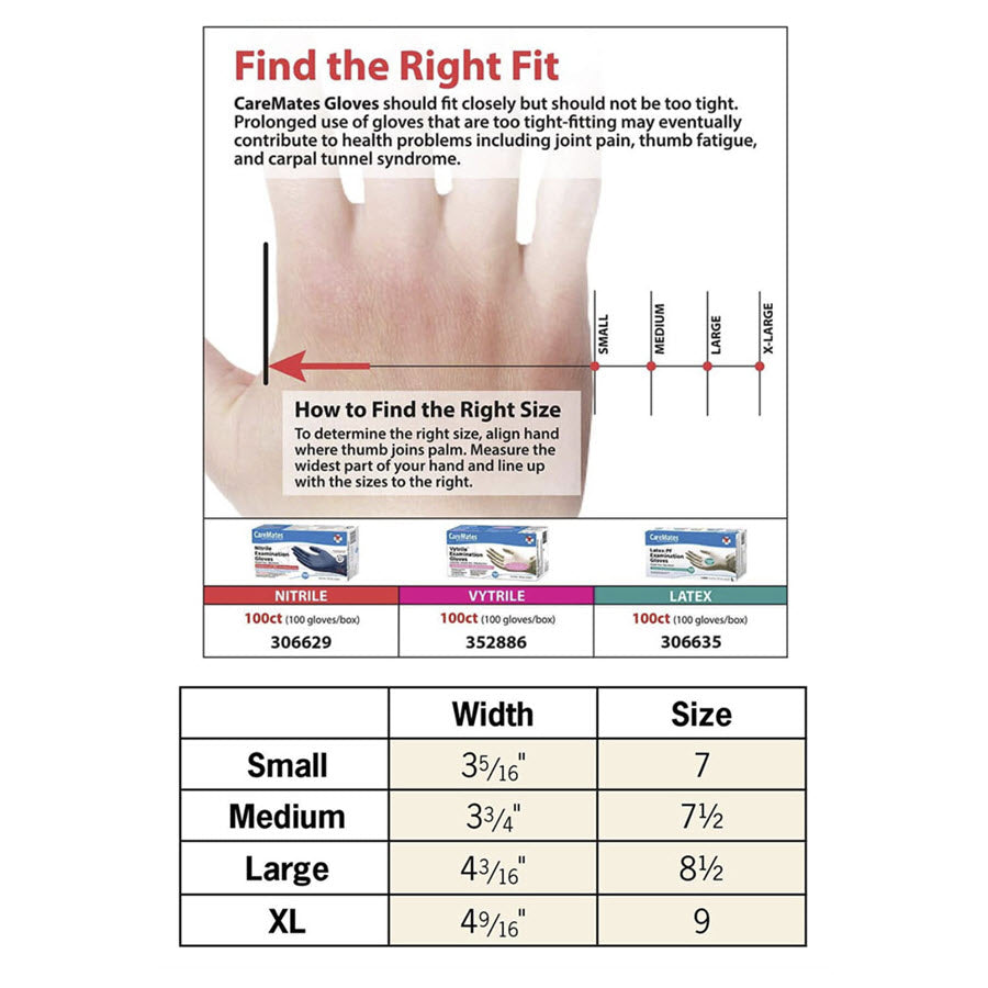 Caremates Vytrile Exam Gloves Latex Free Powder Free, Phthalate Free Medium, 100 Ea