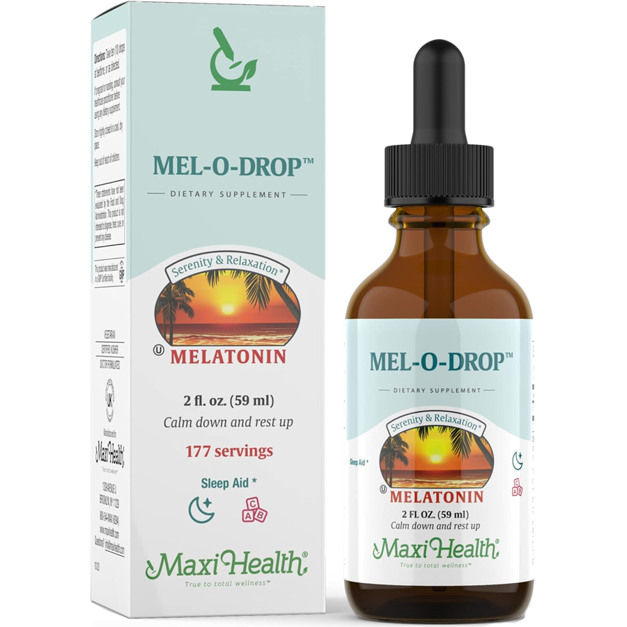 Maxi Health Vitamins Mel O Drop Liquid Melatonin Drops, 2oz