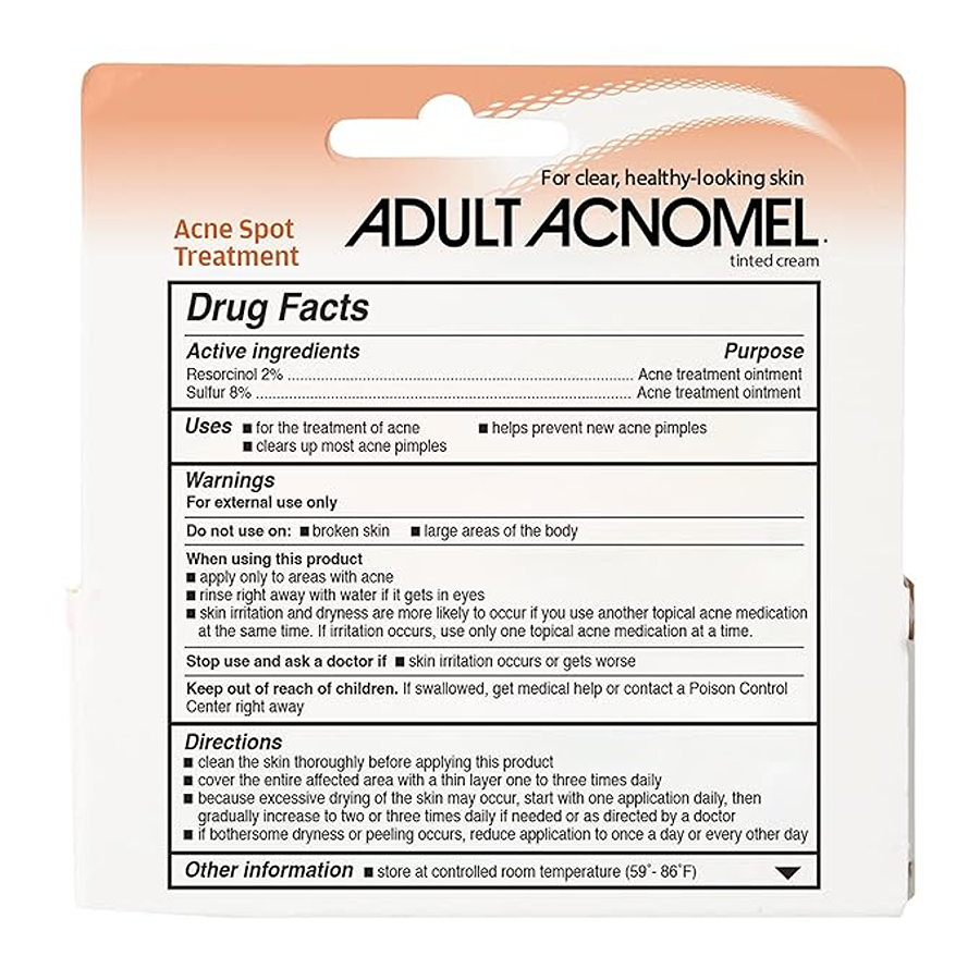 Acnomel Adult Acne Medication Tinted Cream, 1.3oz