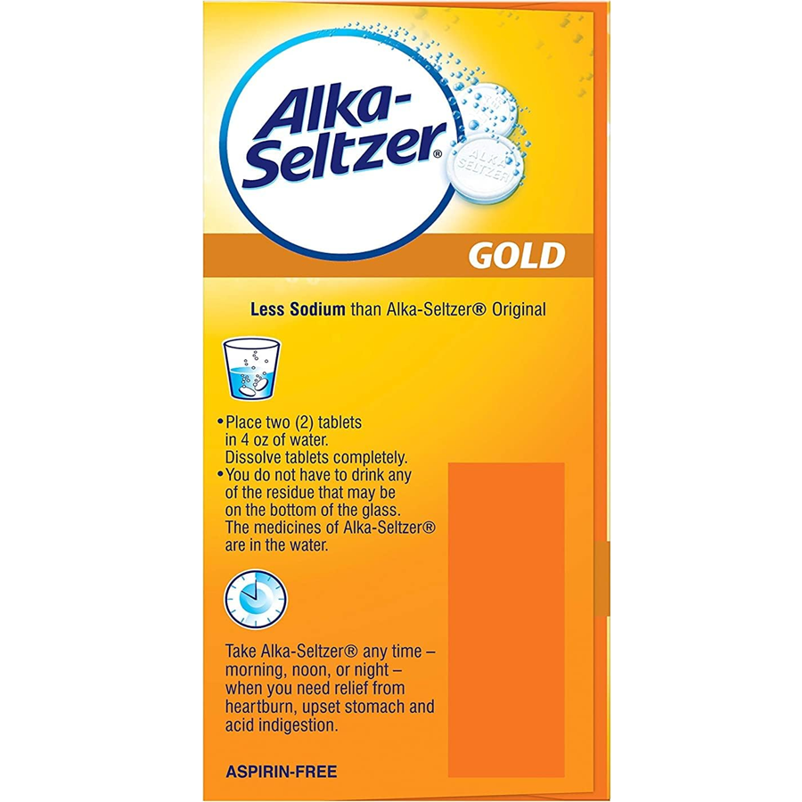 Alka-Seltzer Effervescent Gold, 36 Tablets