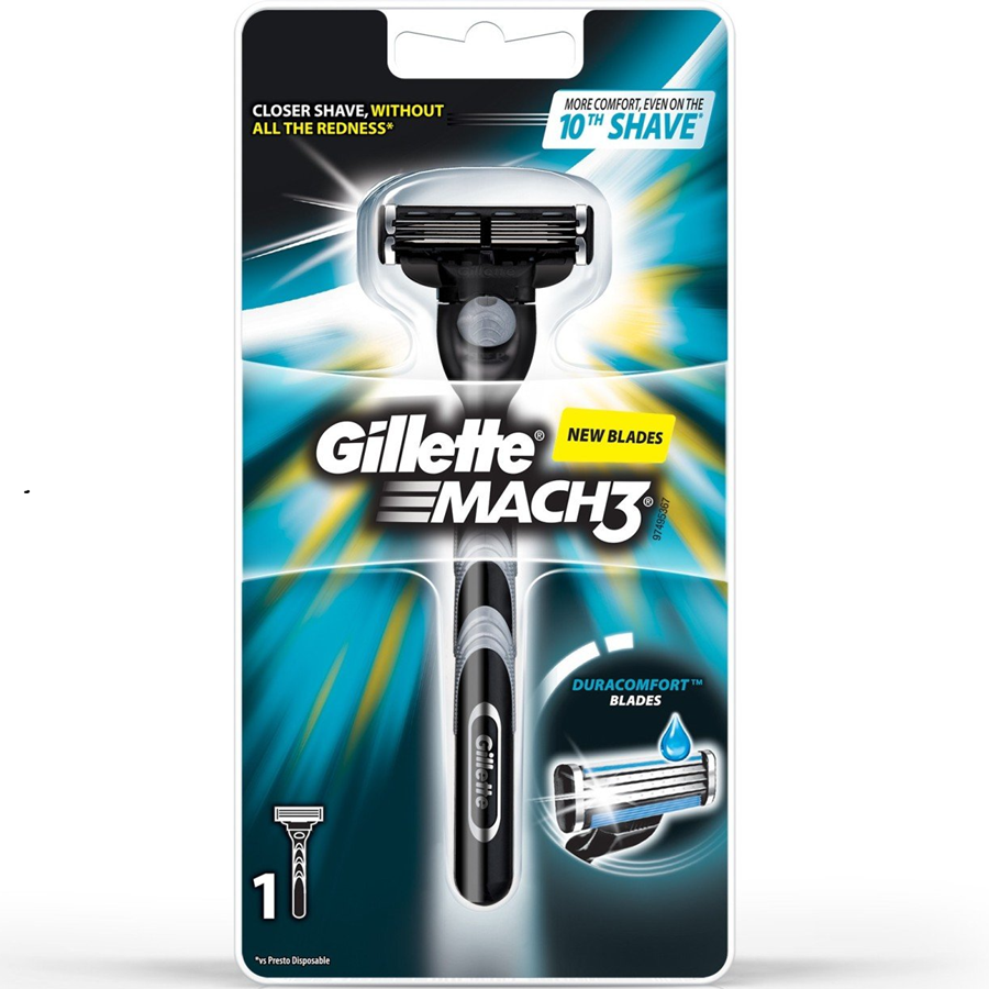 Gillette Mach3 HD Men's Razor With One Cartridge For Closer Shave, 1 Ea