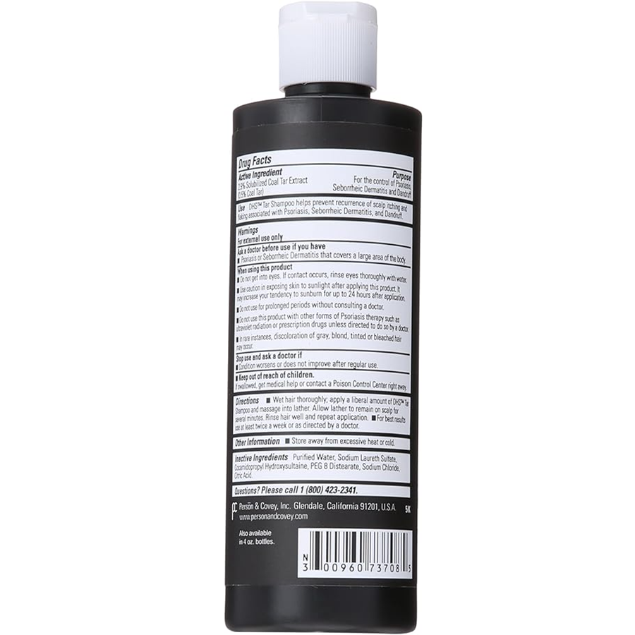 DHS Solublized Coal Tar Extract Fragrance Free Shampoo, 8oz