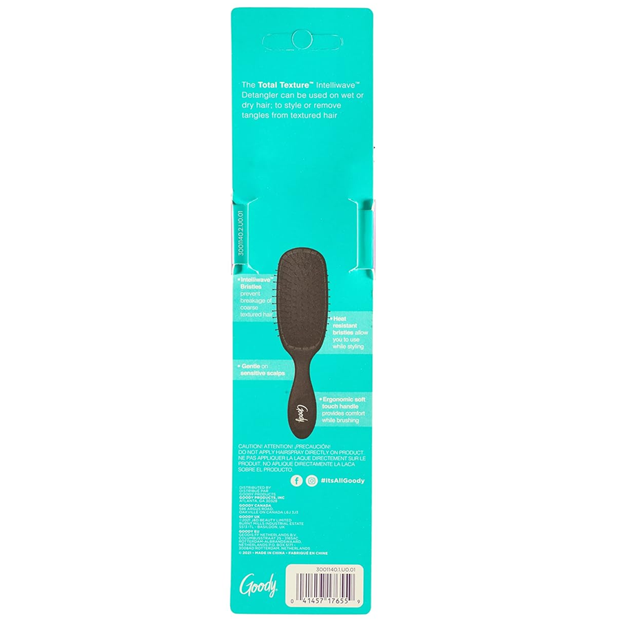 Goody Total Texture Intelliwave Detangler Hair Brush, Black