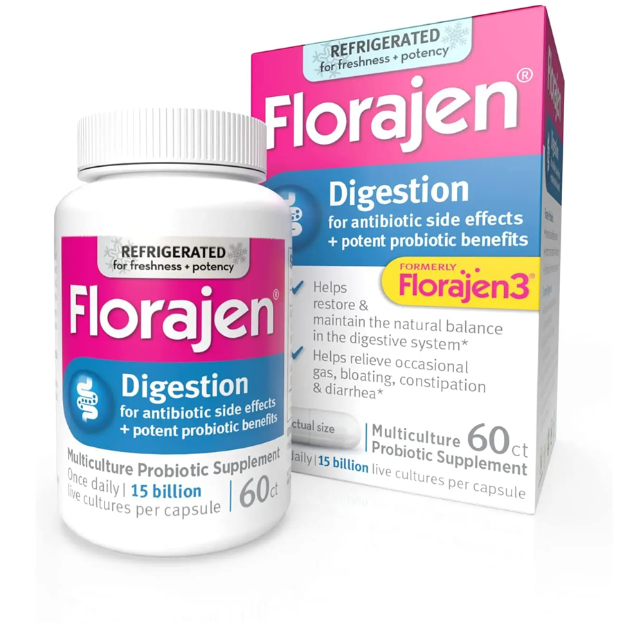 Florajen Digestion Probiotics, 60 Capsules