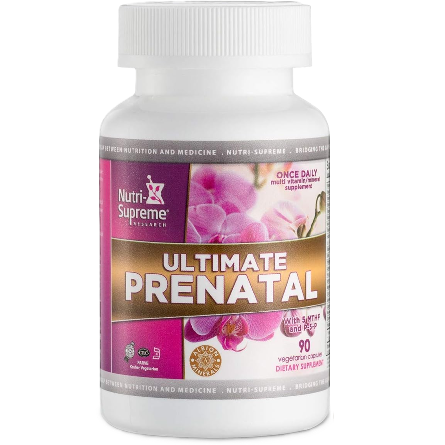 Nutri-Supreme Research Ultimate Prenatal Once Daily with 5 MTHF and P-5-P, 90 Vegetarian Capsules