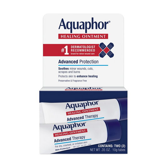 Aquaphor Healing Ointment Skin Protectant and Moisturizer, Unscented, 2 x 0.35oz