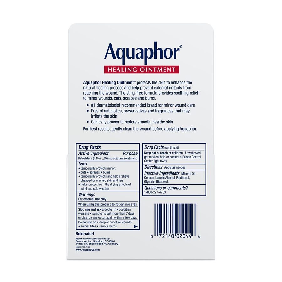 Aquaphor Healing Ointment Skin Protectant and Moisturizer, Unscented, 2 x 0.35oz