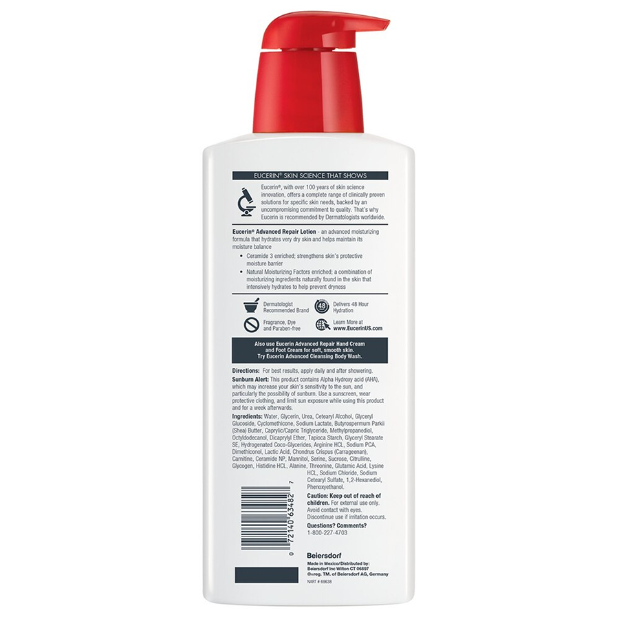 Eucerin Advanced Repair Unscented Body Lotion for Dry Skin - 16.9 fl oz