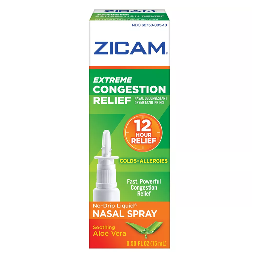 Zicam Extreme Congestion Relief No-Drip Nasal Spray with Soothing Aloe Vera - 0.5oz