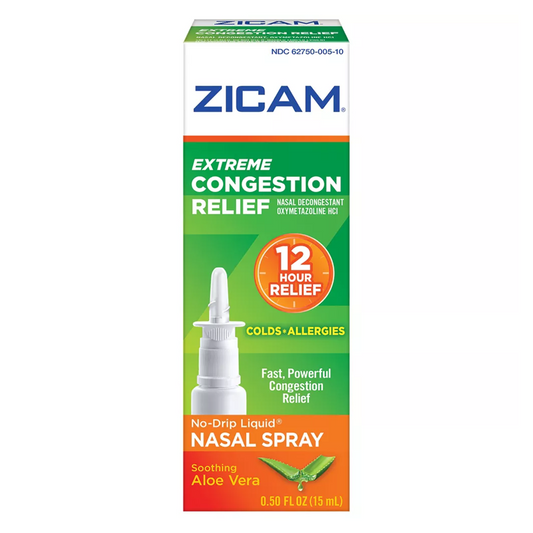 Zicam Extreme Congestion Relief No-Drip Nasal Spray with Soothing Aloe Vera - 0.5oz