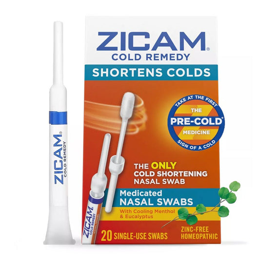 Zicam Cold Remedy Cold Shortening Medicated Zinc-Free Nasal Swabs - 20ct