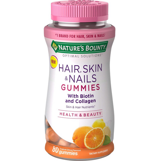 Nature's Bounty Optimal Solutions Hair, Skin & Nail Gummies with Biotin & Collagen - Orange - 80ct