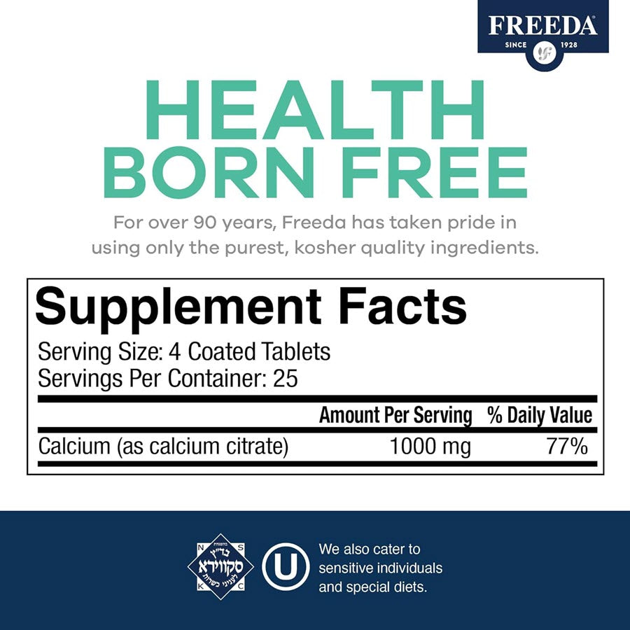 Freeda Calcium Citrate 250 Mg, 100 Tablets