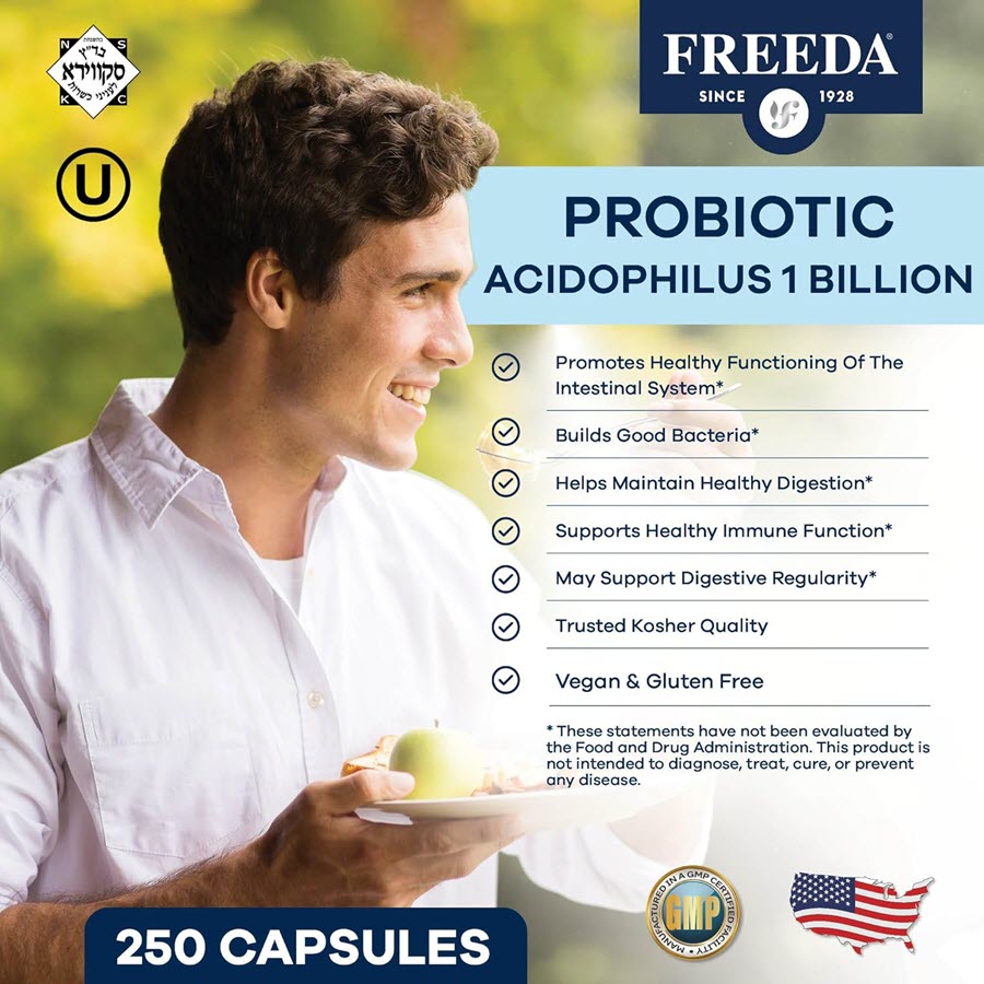 Freeda Probiotics Acidophilus 1 Billion, 100 Capsules