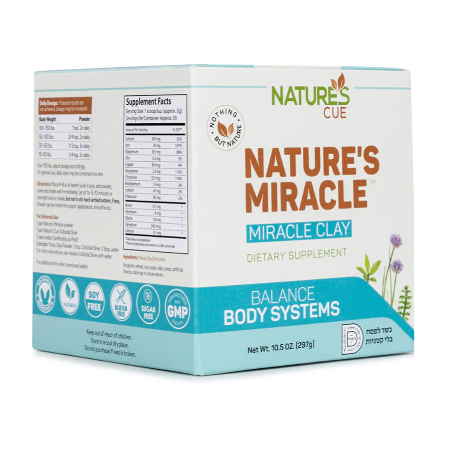 Natures Cue Miracle Clay Powder, Vital Cleanser For Systems Balance, 10.5oz