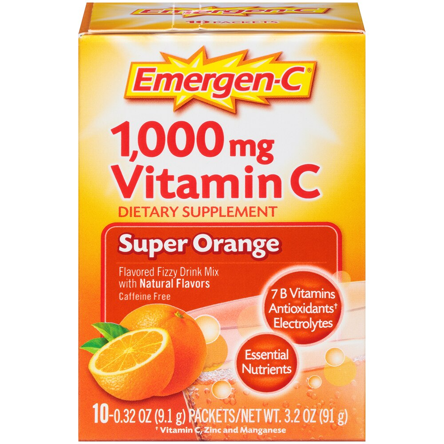 Emergen-C Vitamin C Drink Mix Packets - Super Orange, 10 ct