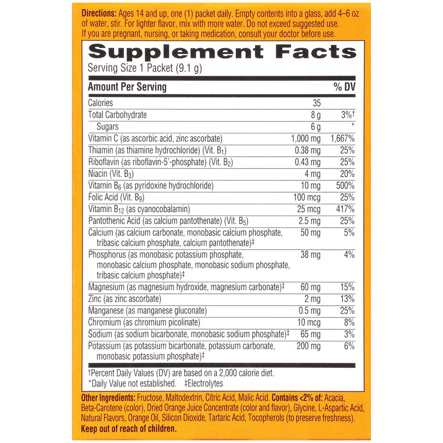 Emergen-C Vitamin C Drink Mix Packets - Super Orange, 10 ct