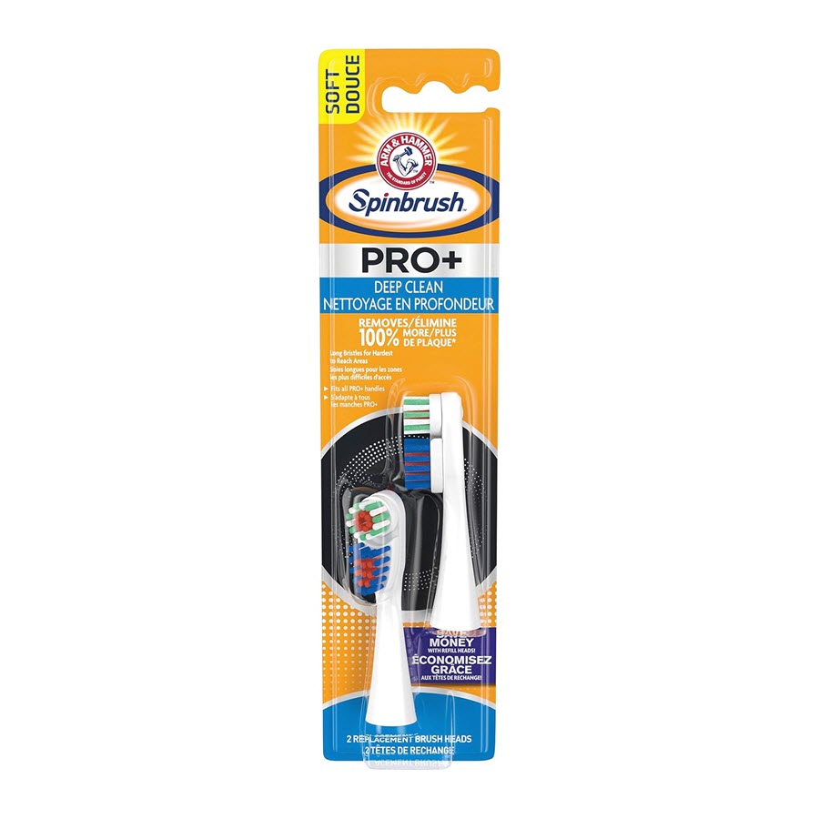 Arm & Hammer Spinbrush Truly Radiant Deep Clean Replacement Heads, Soft, 2ct