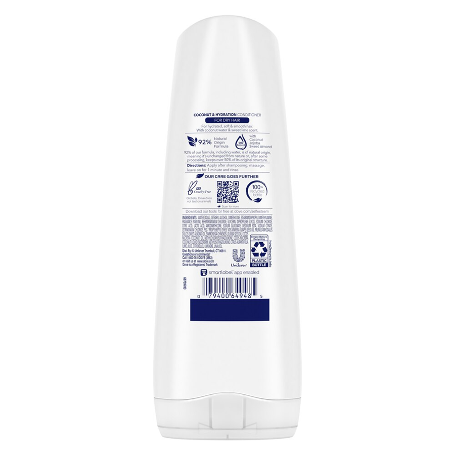 Dove Beauty Coconut & Hydration Conditioner for Dry Hair, 12oz