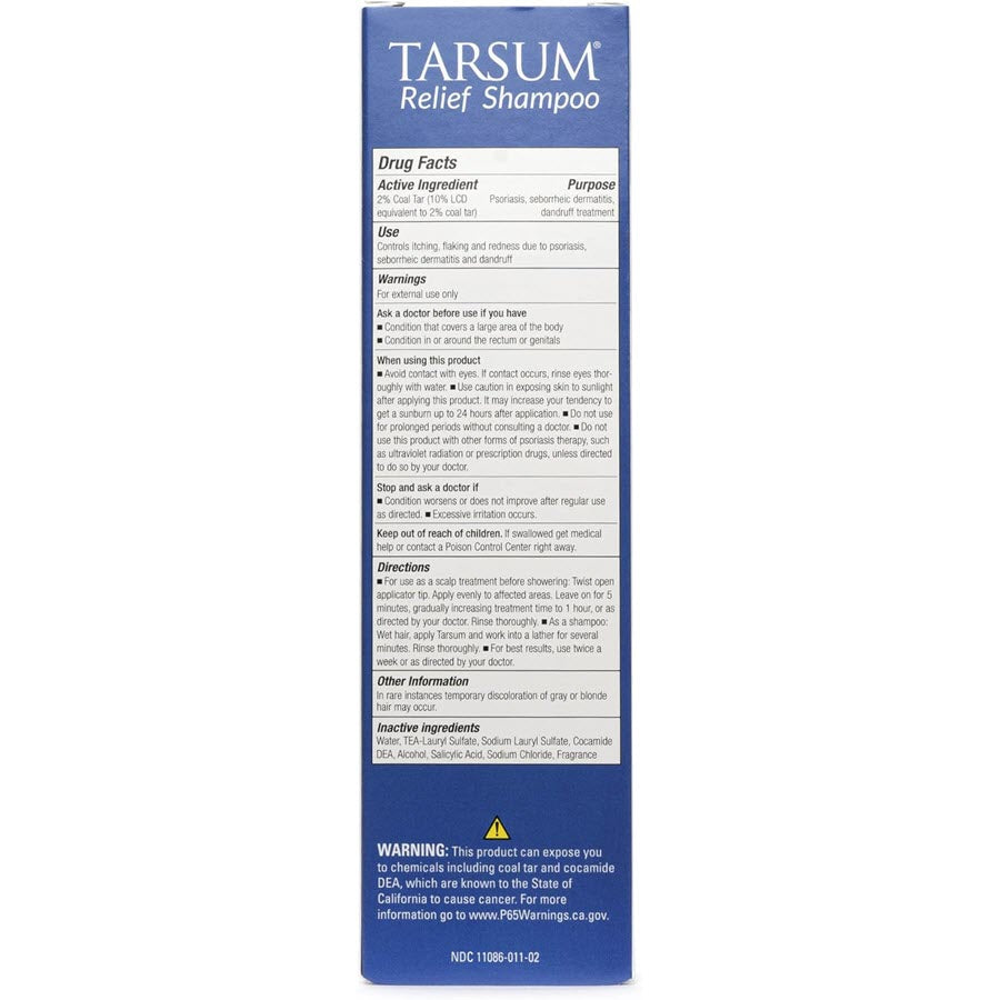 Tarsum Professional Medicated Shampoo Gel Formula For Hair And Scalp Treatment - 8oz