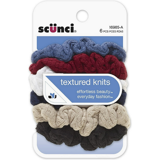 Scunci Mini Waffle Twisters Hair Scrunchies, Assorted Colors, 6ct