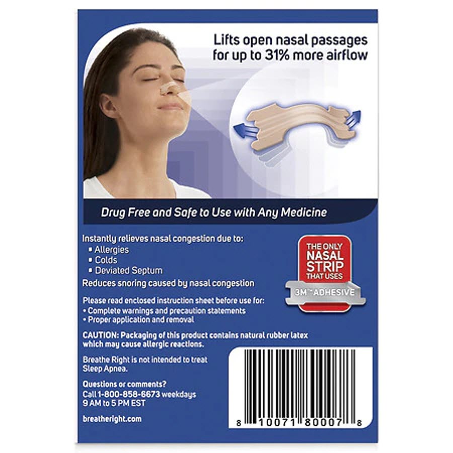 Breathe Right Nasal Strips, Original Tan, 30ct