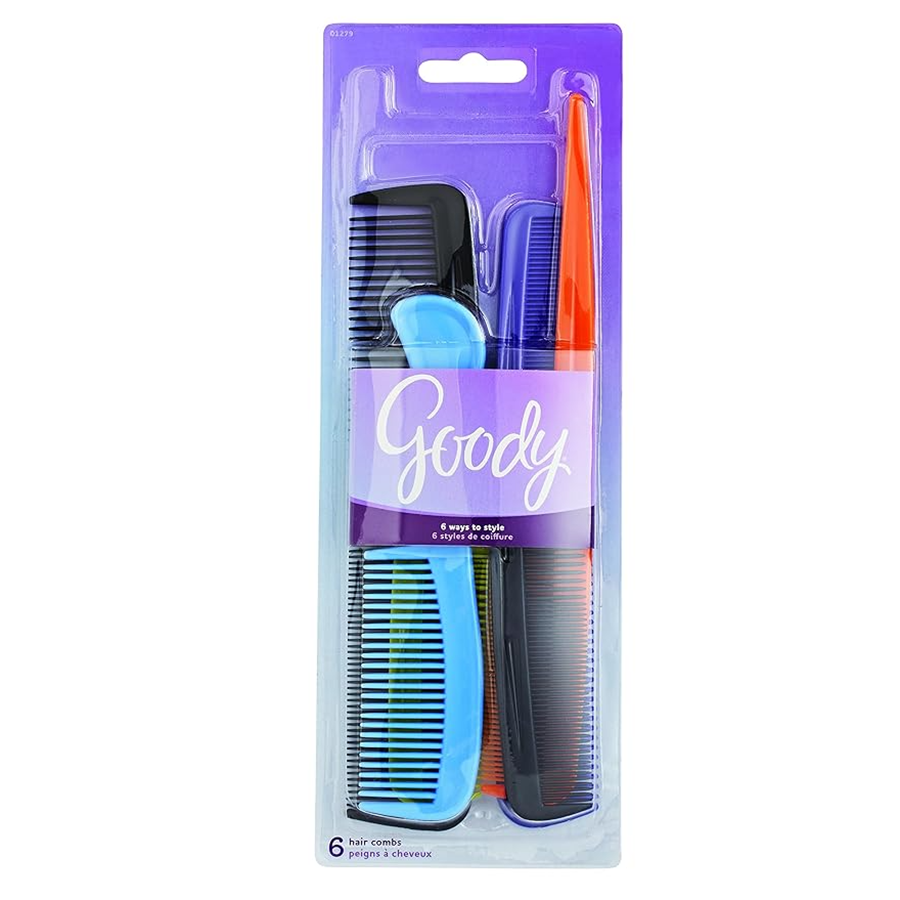 Goody Hair Combs Family Pack Set, Assorted Styles, 6 Ea