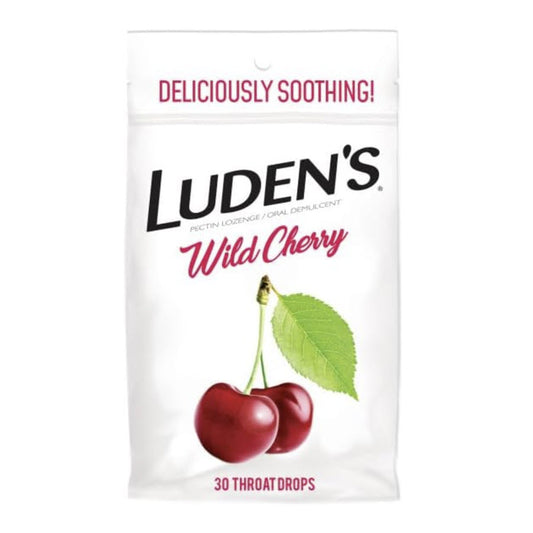 Luden's Soothing Throat Drops for Sore & Irritated Throats - Wild Cherry - 30ct