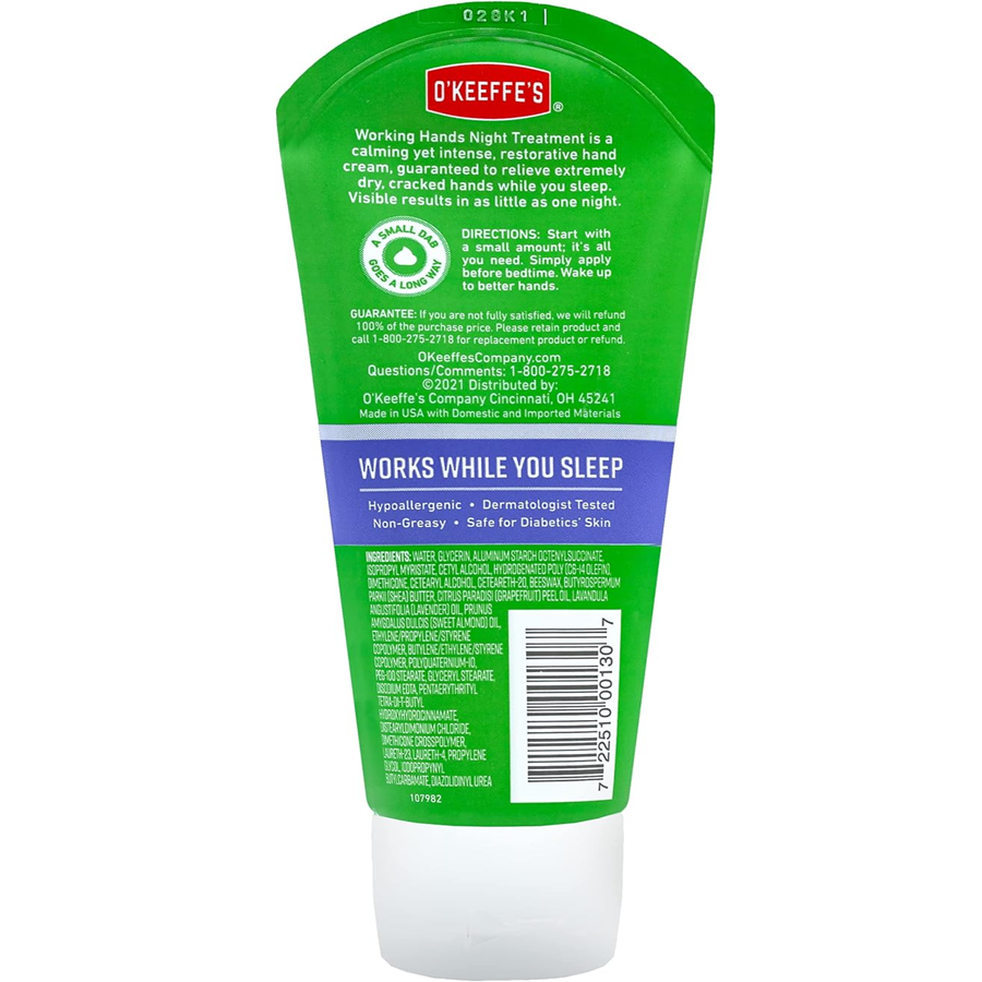 O'Keeffe's Working Hands Night Treatment Cream, 3oz