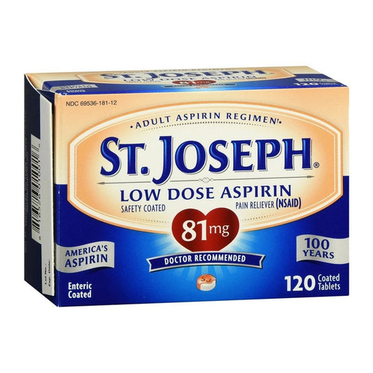 St. Joseph Low Dose Aspirin 81 mg Enteric Coated Tablets 120 ct