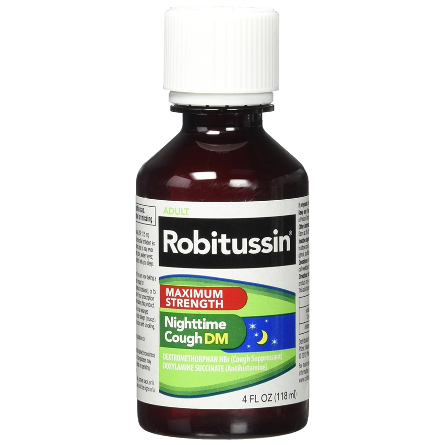 Robitussin Adult Nighttime Cough DM Liquid Maximum Strength - 4 oz