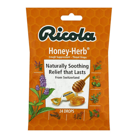 Ricola Cough Suppressant Throat Drops - Honey Herb, 24 Count