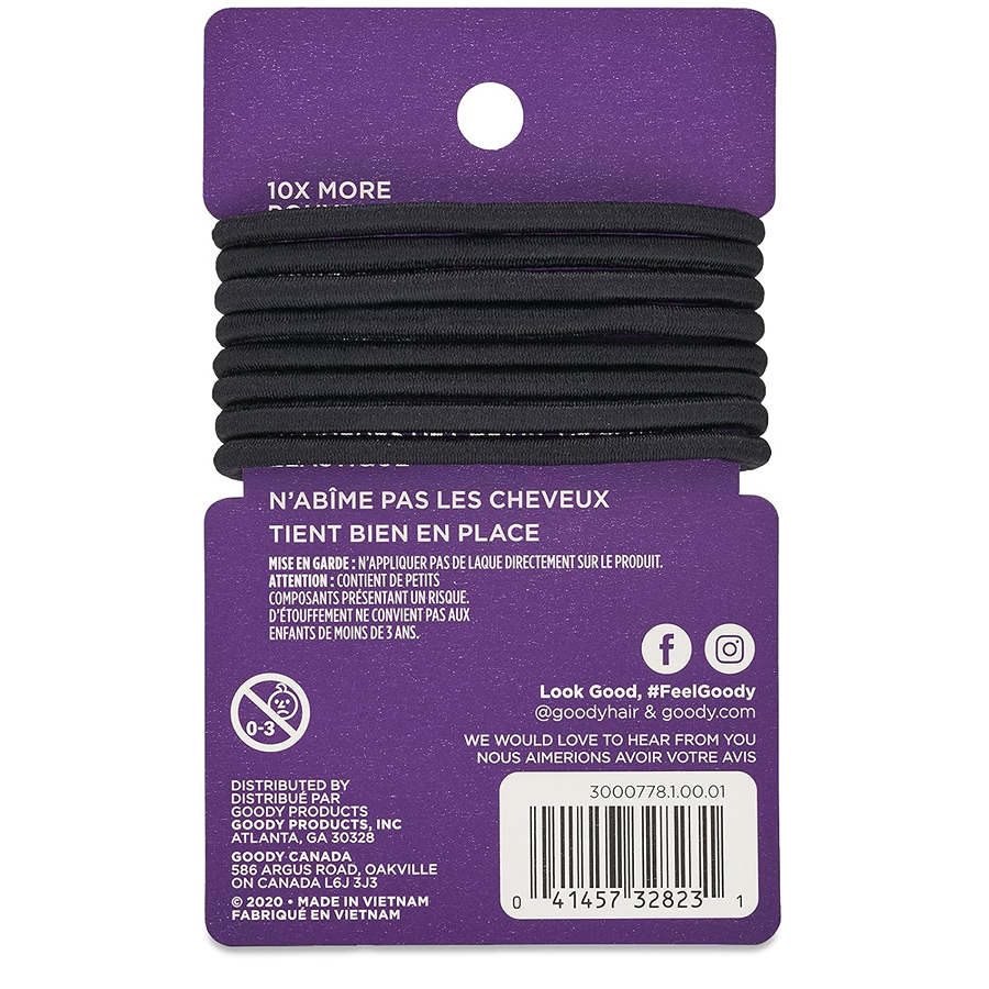 Goody Ouchles Black Ponytail Elastics - 8ct