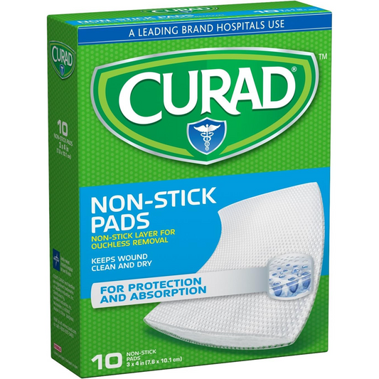 Curad Small Non-Stick Pads, 2″ x 3″, 10 count